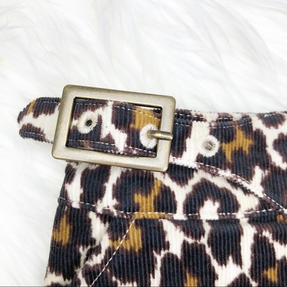 New J. Crew Buckle Mini Skirt in Leopard Corduroy - Picture 3 of 12